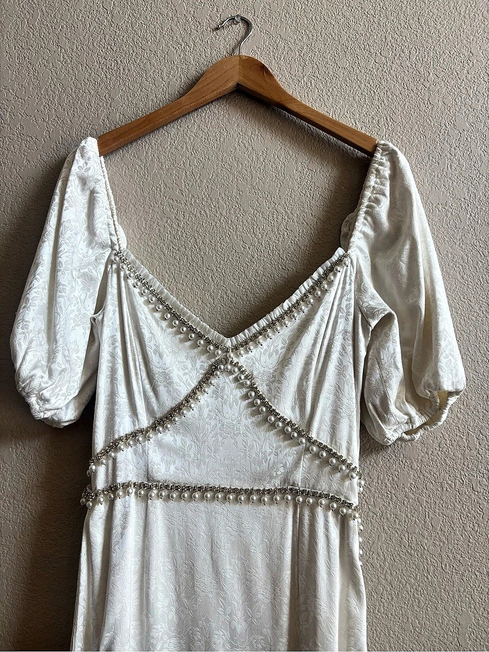 ANTHROPOLOGIE V CHAPMAN MIDI DRESS White Floral Maxi Dress Size 6 - Picture 2 of 6